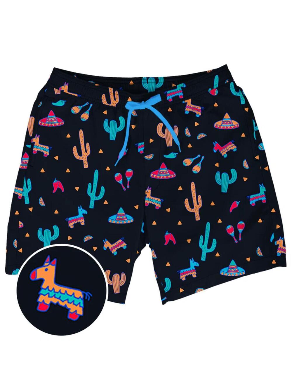NWT Tipsy Elves Midnight Fiesta Stretch Swim Trunks Size Large